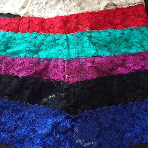 NEW 6 colourful bright lace Thong Panties - Picture 2 of 4