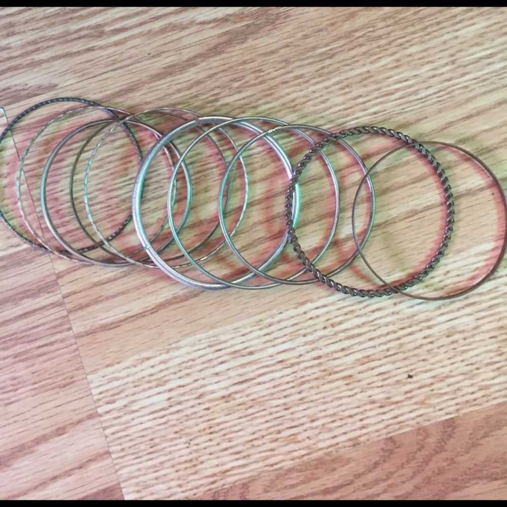 Silver and gold bracelets