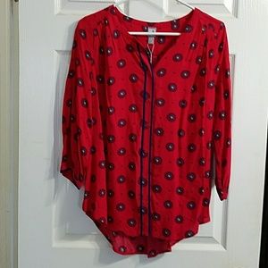 Bright button down shirt.