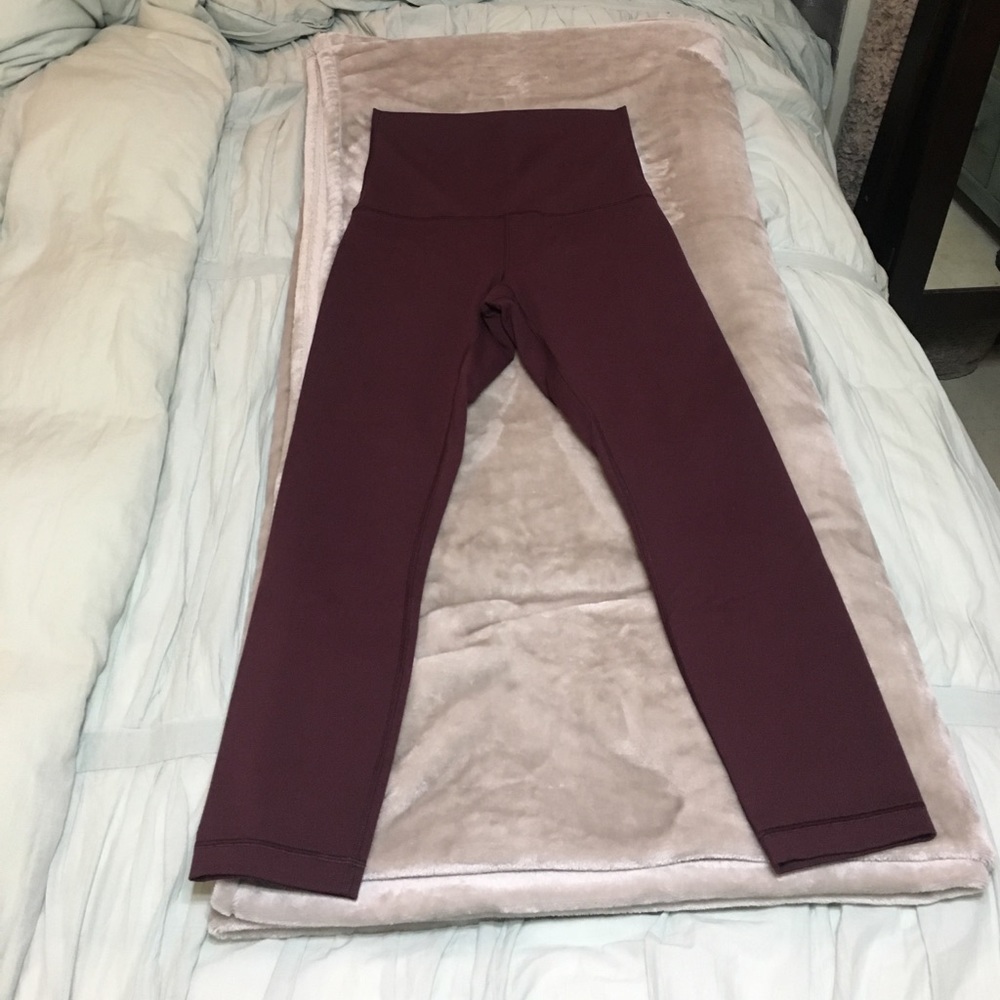 Maroon hi-rise Lululemon High Times pants