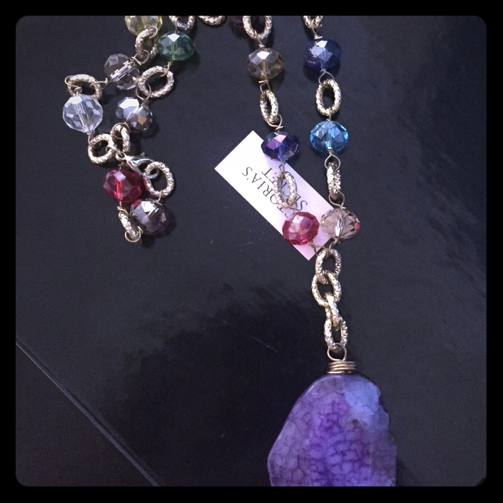 Purple stone colored necklace💜