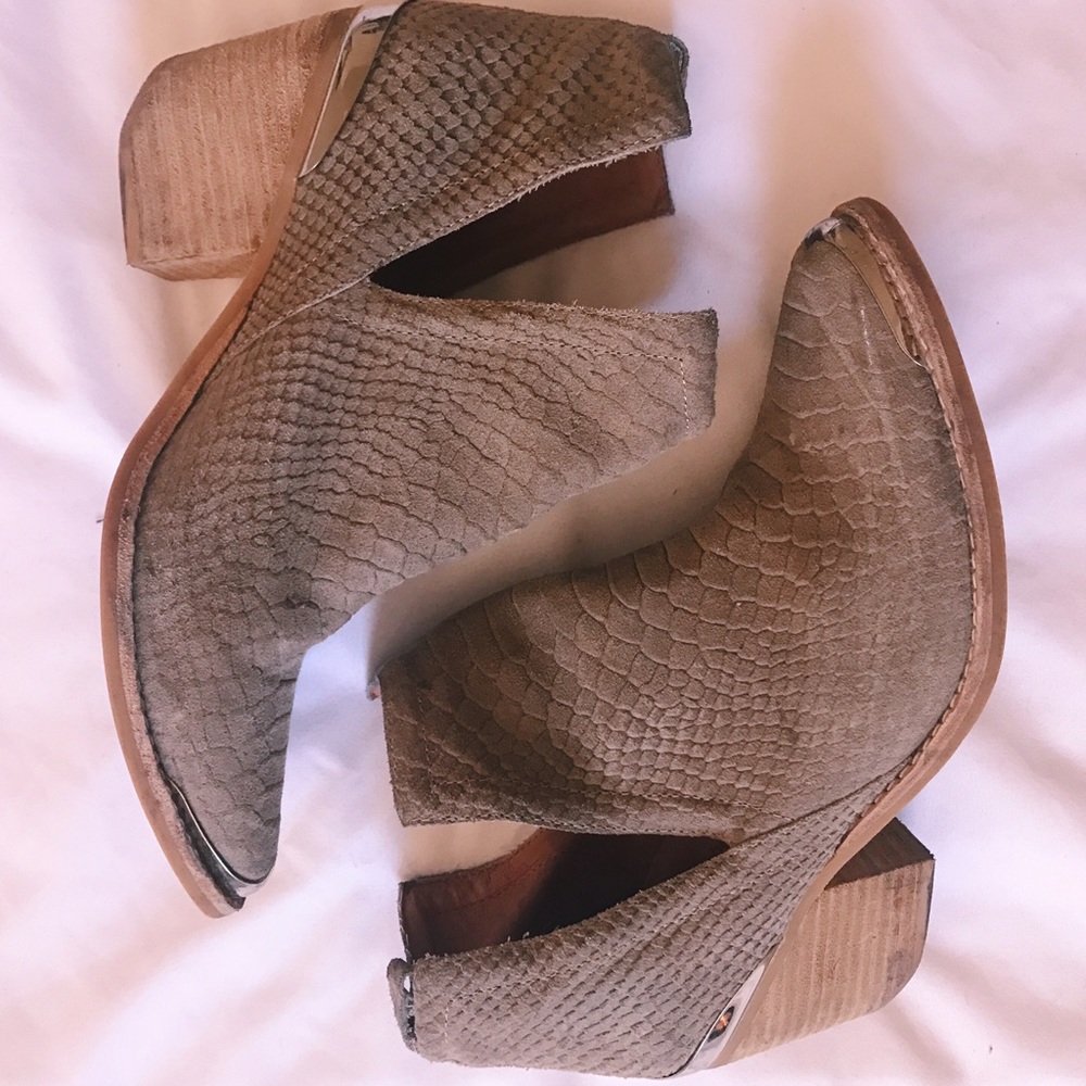 Jeffrey campbell Cromwell suede snakeskin bootie