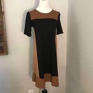 Size S, H&M brown, tan, and black maternity dress