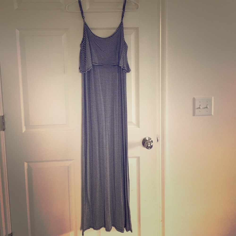 Black and White Striped Maxi Dress