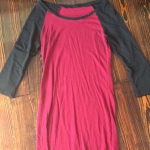 Red and black tshirt dress