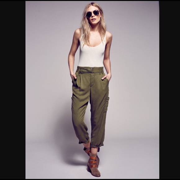 Free People Pants - NWT Free People Cargo Pant in Military Green