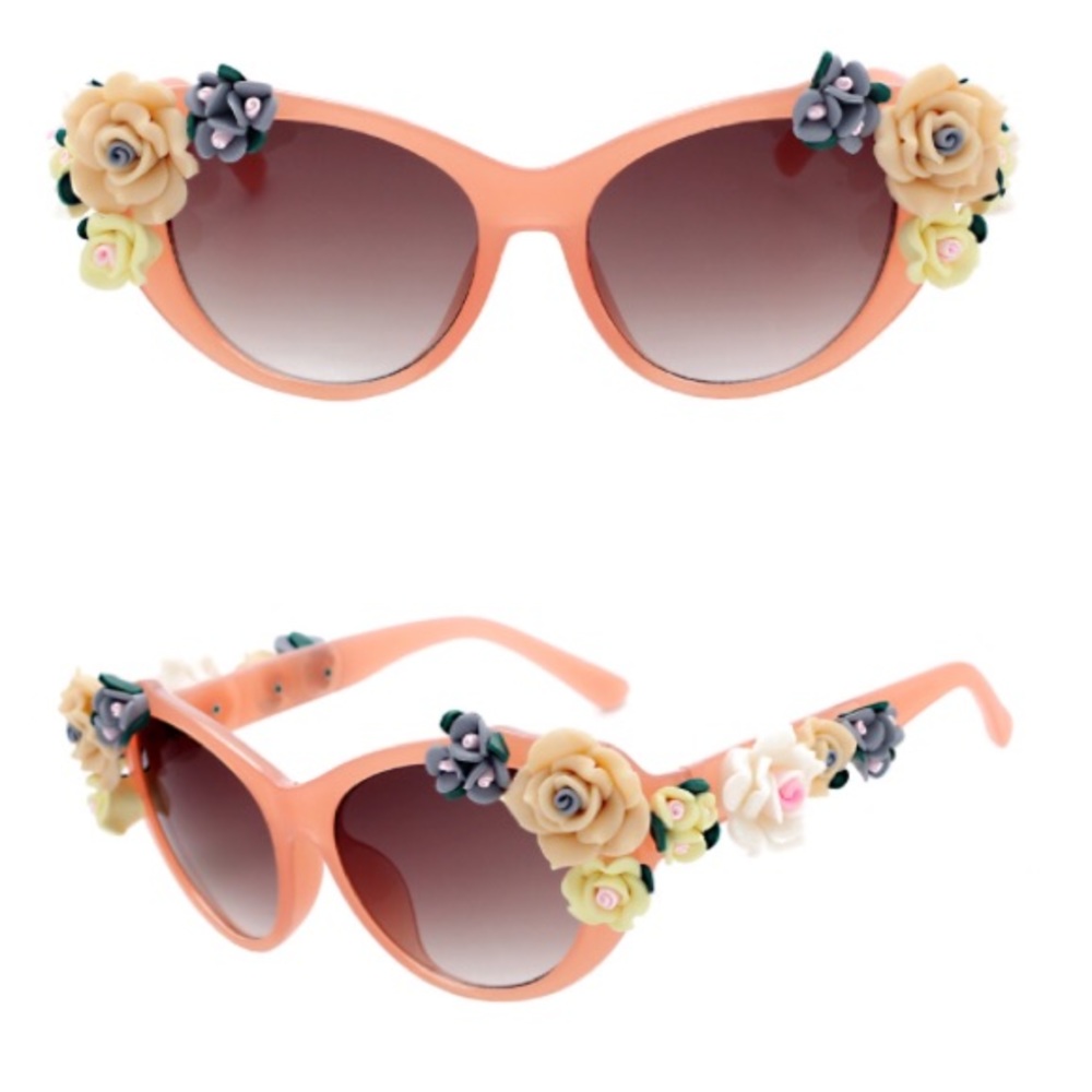 PEACH floral CatEye Glasses