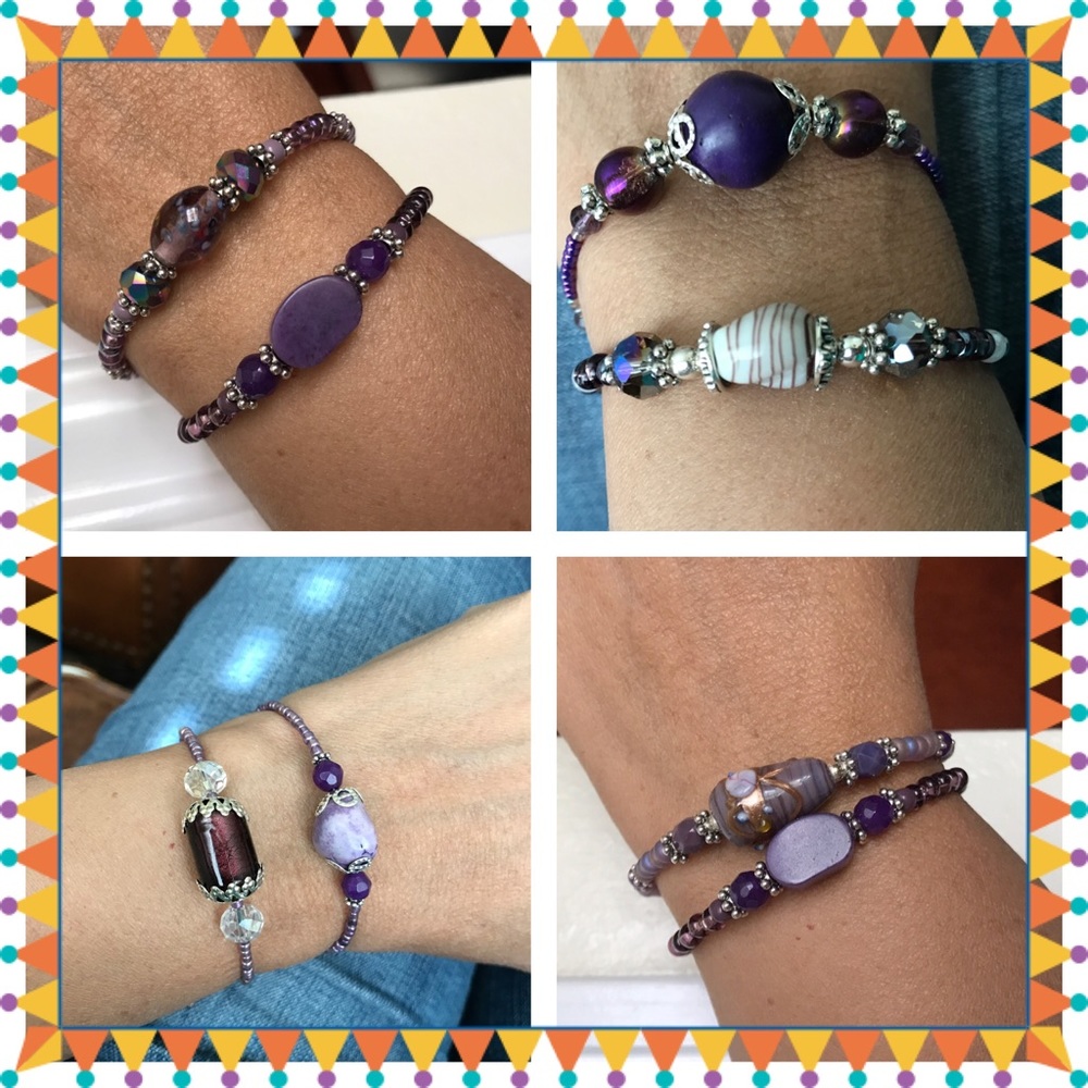 Stackable Stretchy Women's Purple Bracelets  🌷