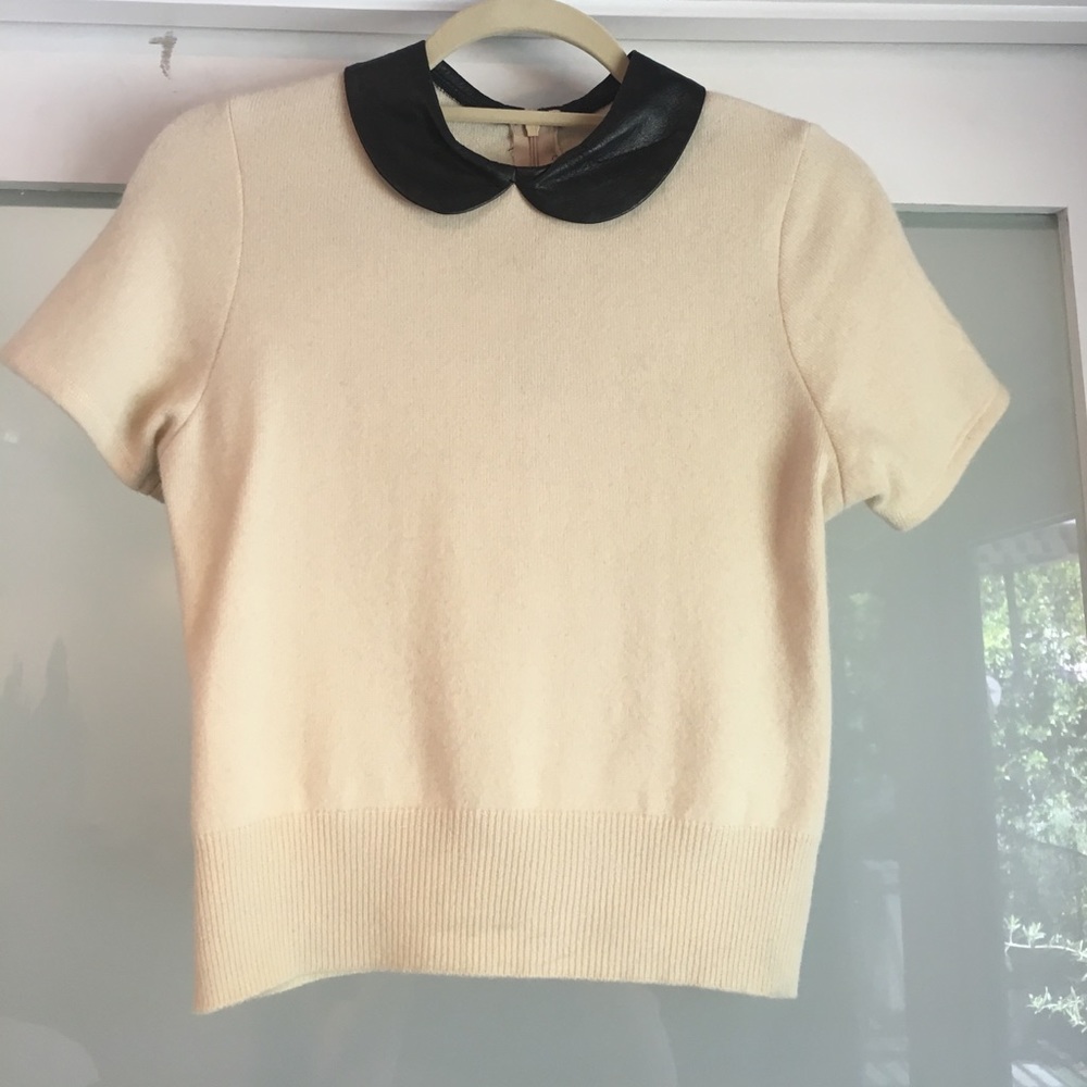 REFORMATION Cashmere & Leather top- small