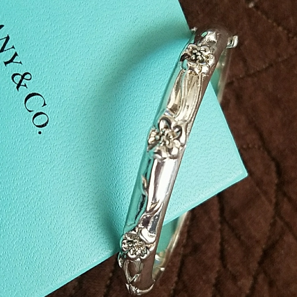 Authentic Tiffany & Co. .925 Nature Rose Bangle