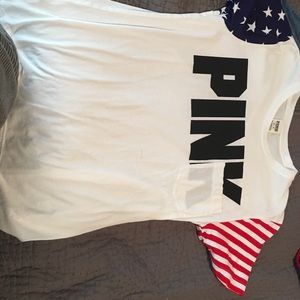 pink shirt with flags