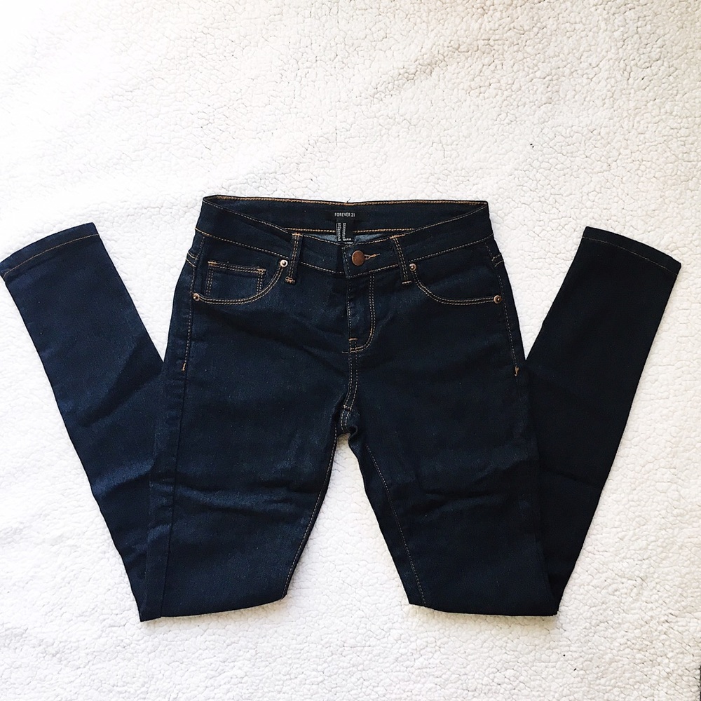 Dark denim skinny jeans