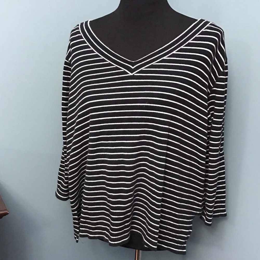 Striped V-neck Sweater