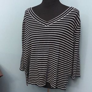Striped V-neck Sweater