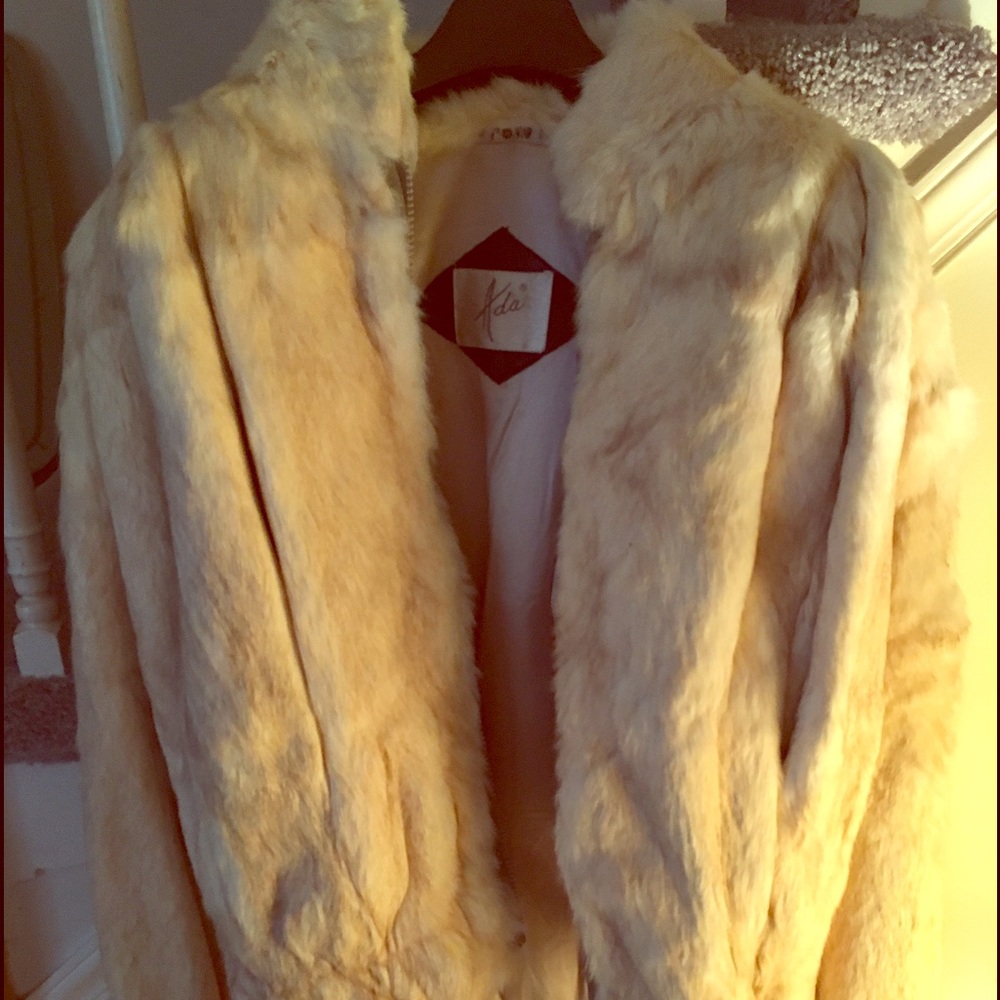 White Real Fur Coat