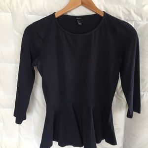 Navy peplum blouse