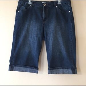 Dark denim capris