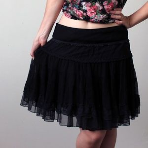 Free People black silk skirt