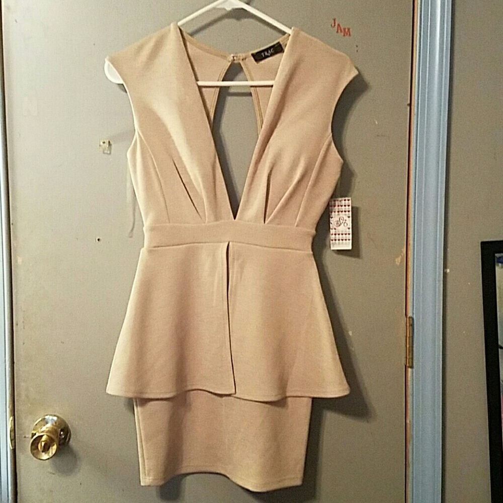 Brand new with tags beige peplum style dress