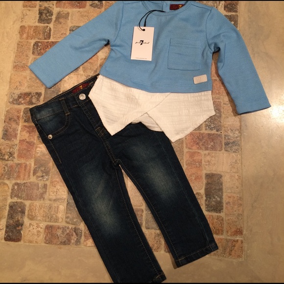 Girls 7 for All Mankind 2 piece set 12M - Picture 1 of 7