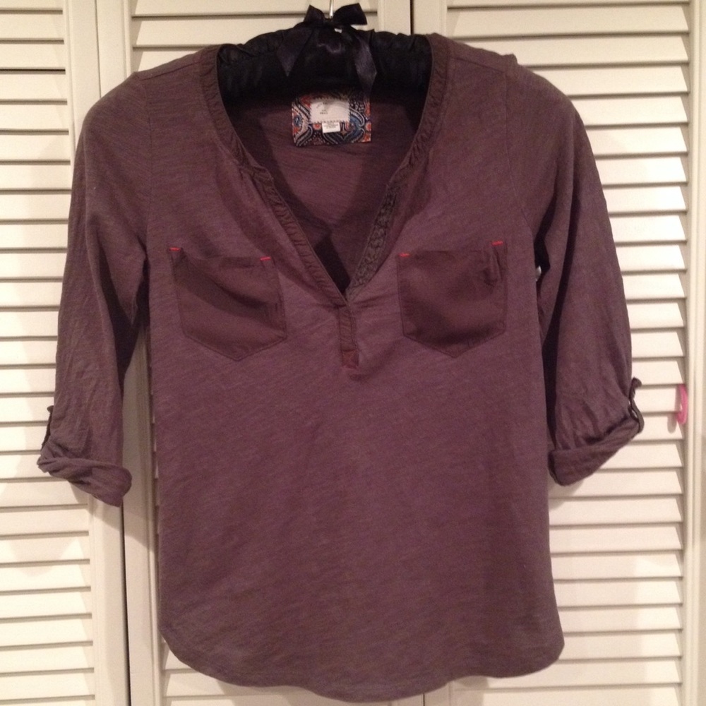 MUST GO! Anthro Postmark cotton 3/4 sleeve top