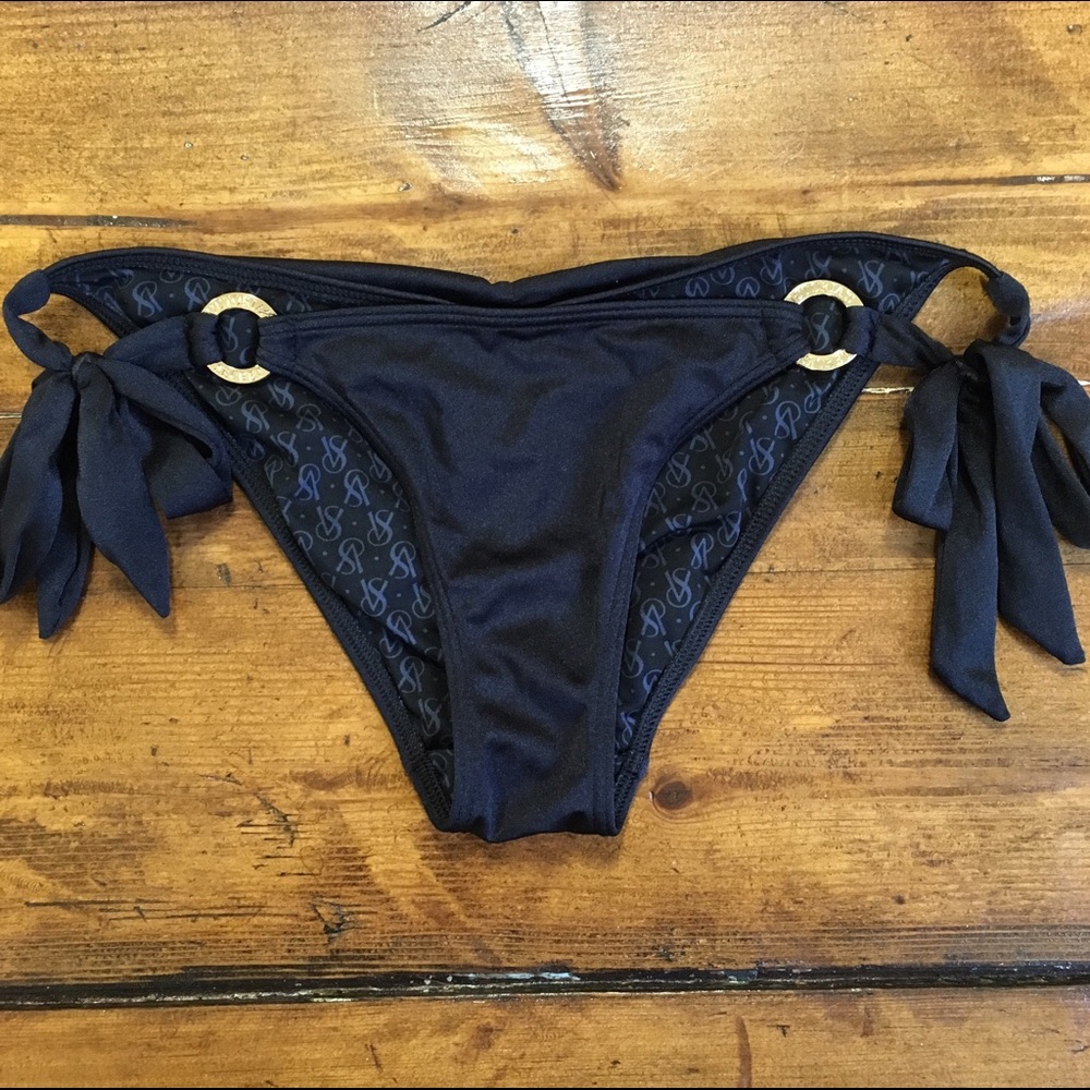 VS Ruched Black Bikini Bottom XS