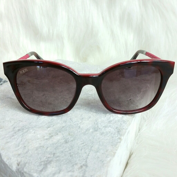 TOD\'S cat eye sunglasses braided leather red main image 7