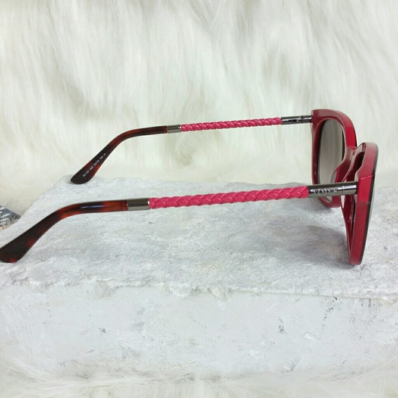 TOD\'S cat eye sunglasses braided leather red