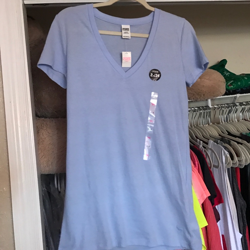 Pink baby blue shirt