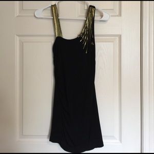 {Forever 21} Black and gold mini dress
