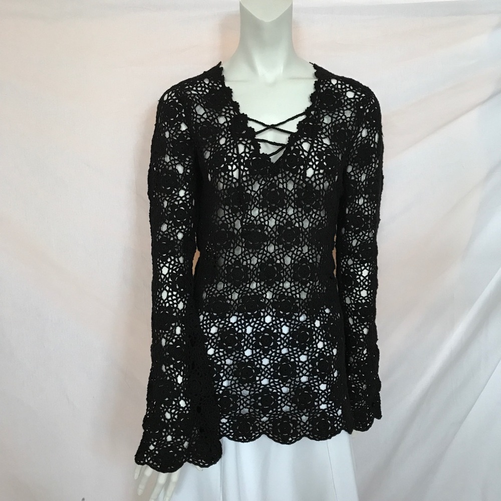Kenneth Cole $200 Bell Sleeves Sweater Tunic Top NWT S - Picture 1 of 4
