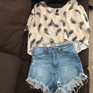 Crop laced top