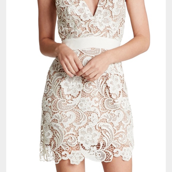 dress the population Ava dress nude/white - Picture 2 of 3