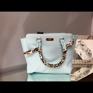 BCBG Womens Blue Faux Leather  Handbag  Medium