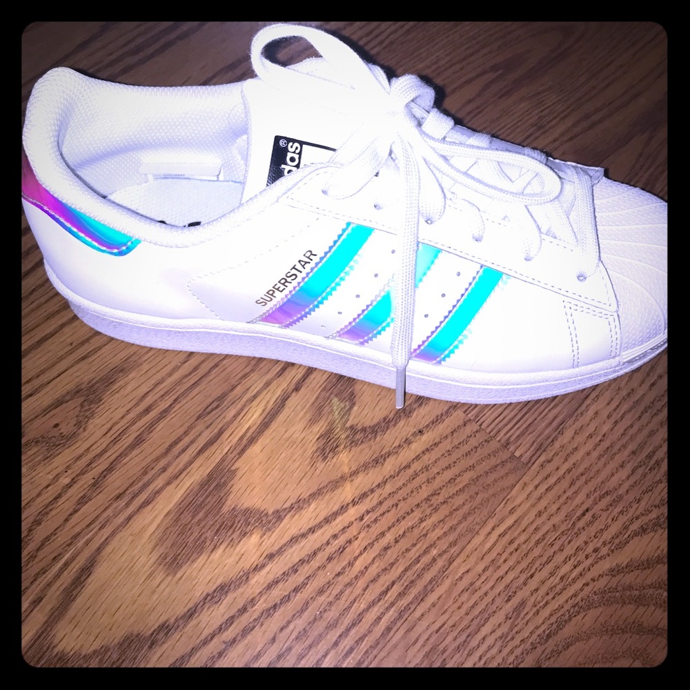 Adidas holographic superstar sneakers