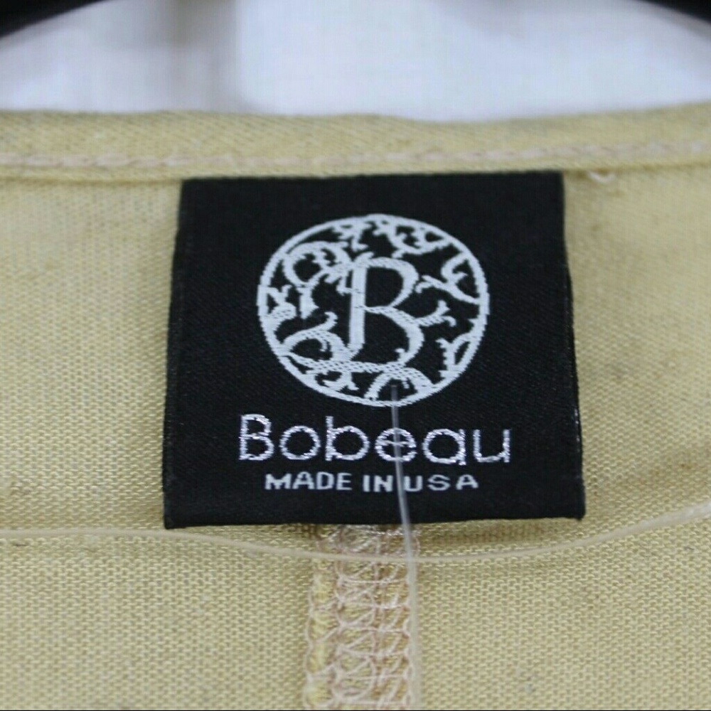 BOBEAU GOLD JACKET OPEN FRONT 3/4 SLEEVE - Picture 2 of 3