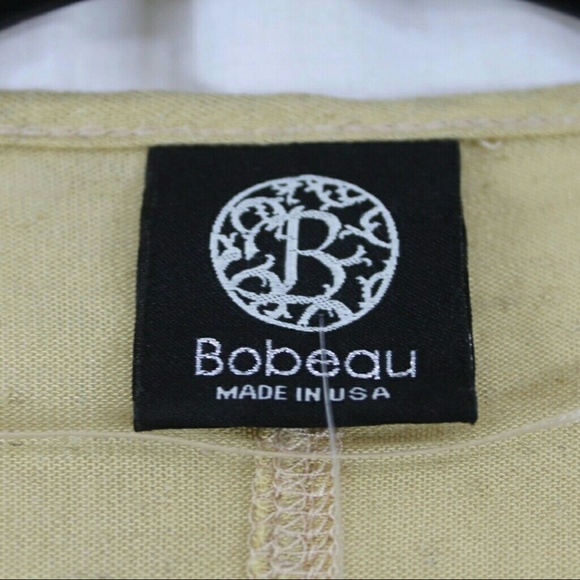 BOBEAU GOLD JACKET OPEN FRONT 3/4 SLEEVE - Picture 2 of 3