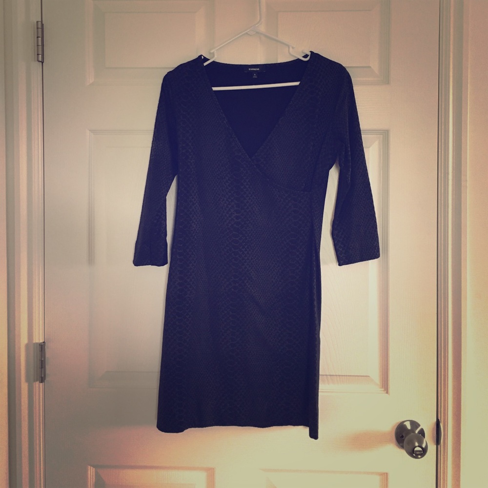Black Snakeskin Bodycon Dress