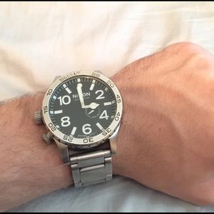 Nixon 51-30 Tide silver and black Men's Watch