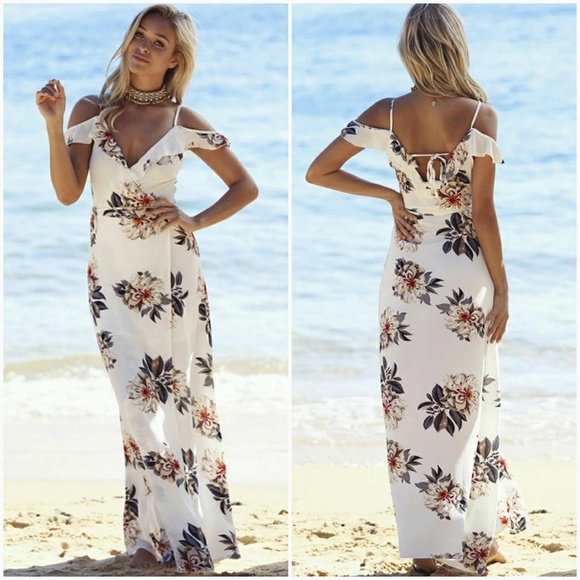 Cold Shoulder Floral Print Maxi Dress - Picture 4 of 8