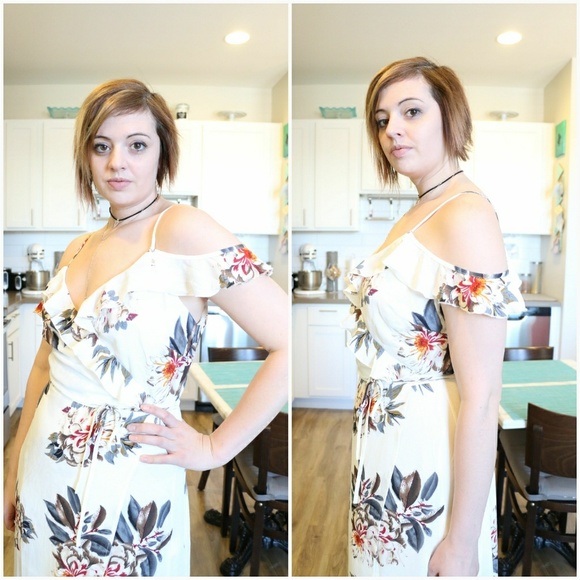 Cold Shoulder Floral Print Maxi Dress - Picture 5 of 8