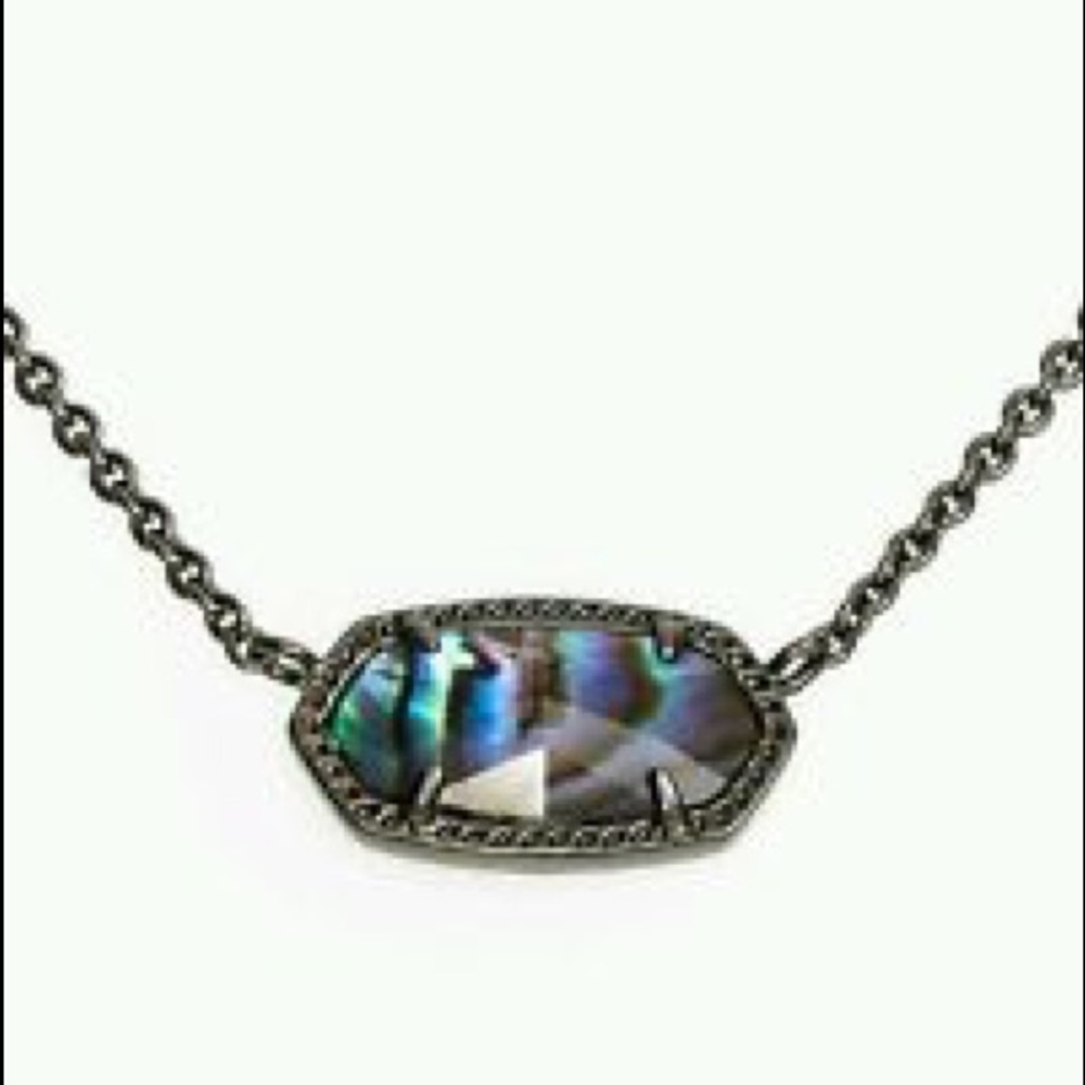 Gunmetal pendant with abalone stone. #kendrascott