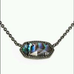 Gunmetal pendant with abalone stone. #kendrascott