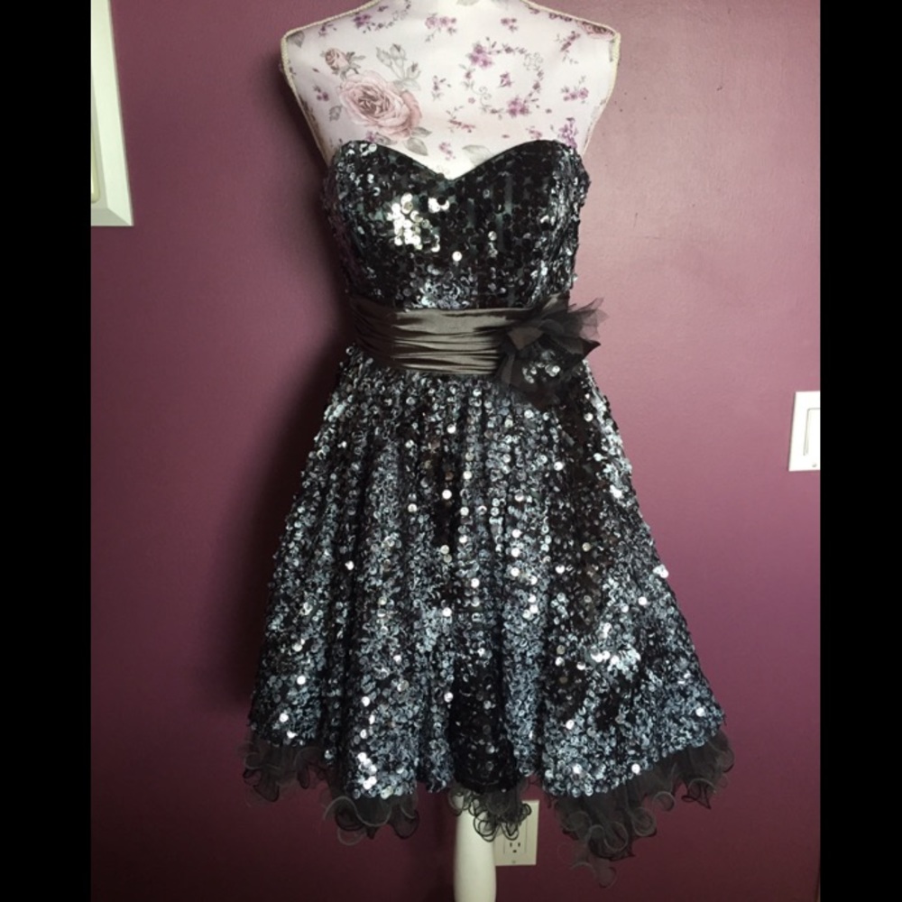 Brand new strapless, sequins, short dress