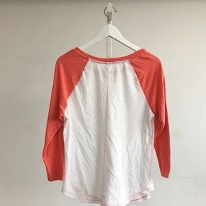 GAP Tops - Gap Coral & White Raglan Baseball Tee GAP Tops - Gap Coral & White Raglan Baseball Tee