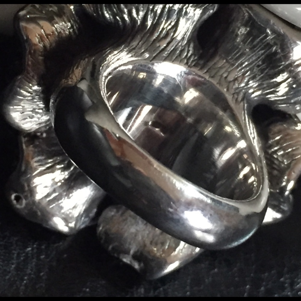 NEW 925 SS crystal pave statement bold flower ring - Picture 8 of 8