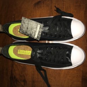 Black, Faux-leather Jack Purcell Converse