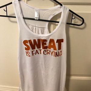 Sweat is Fat Crying Athletic Tank