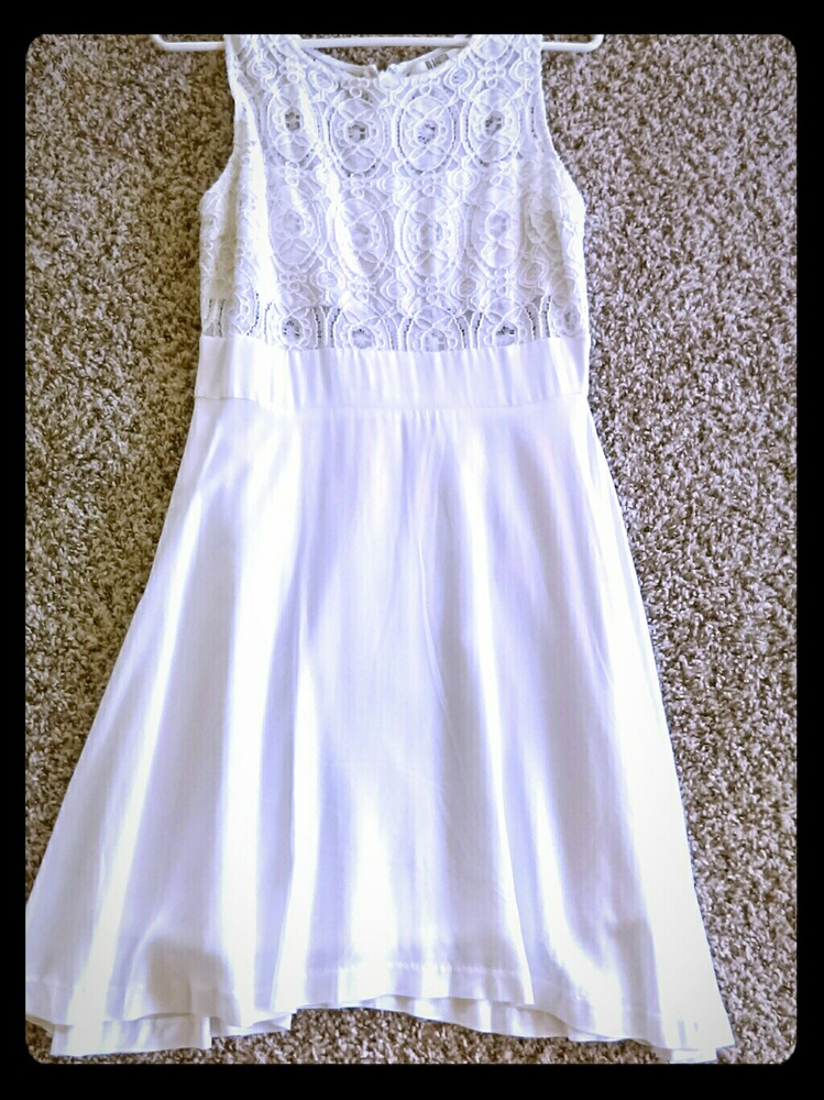 BB Dakota White Lace Flair Dress