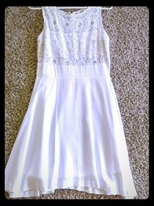 BB Dakota White Lace Flair Dress
